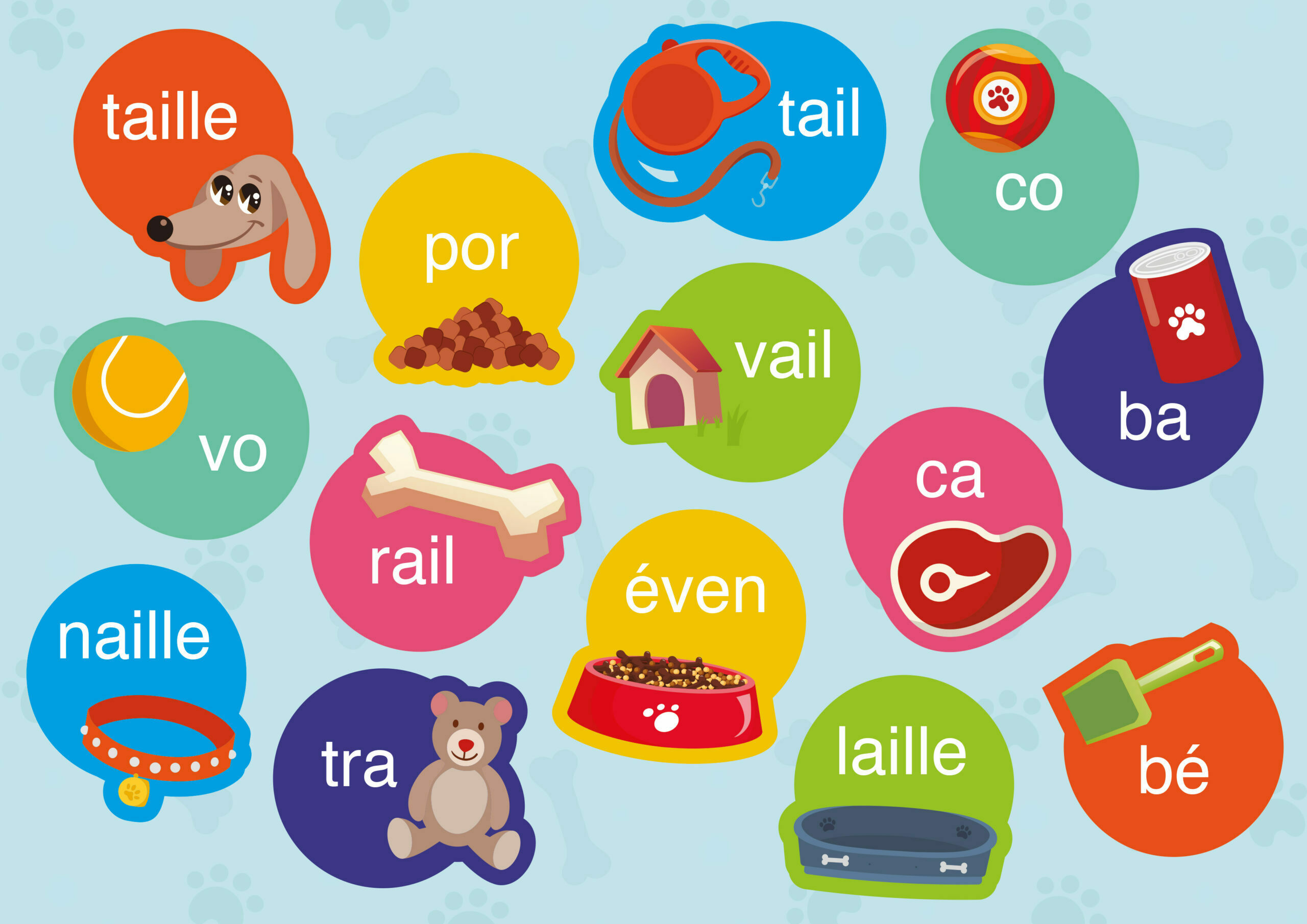 Boîte de Bulles à Toutou : graphies complexes